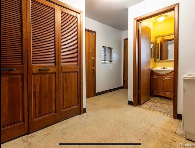 hallway with sink