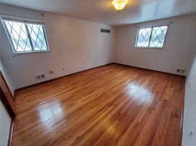 spare room with a healthy amount of sunlight and light wood-type flooring