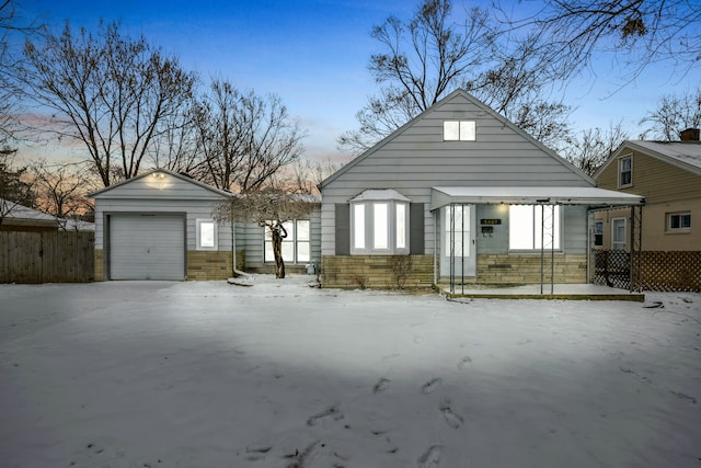 view of front of house featuring a garage