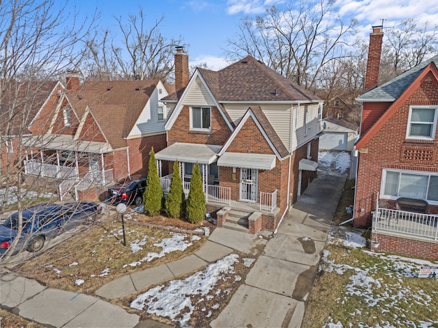 view of front of house with covered porch