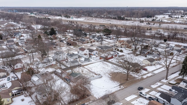 view of snowy aerial view