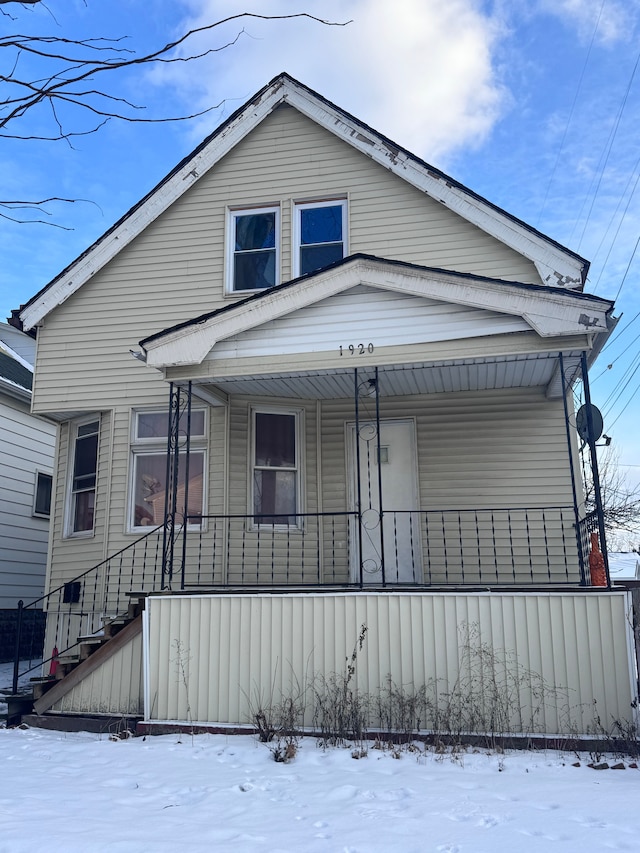 view of front of house featuring covered porch