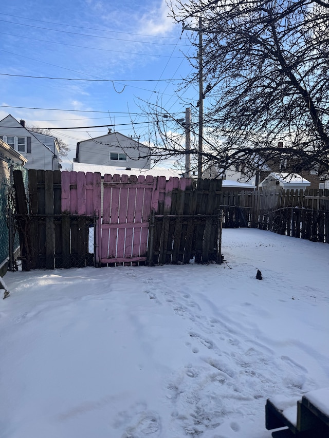 view of snowy yard