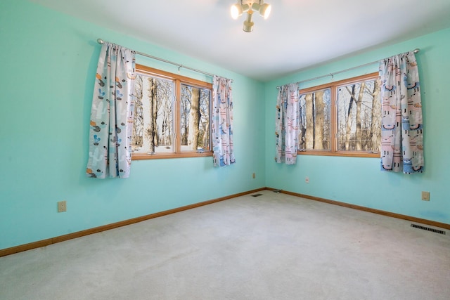 carpeted spare room with a wealth of natural light