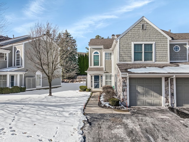 view of front property with a garage