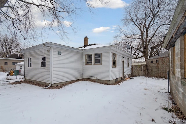 view of snow covered property