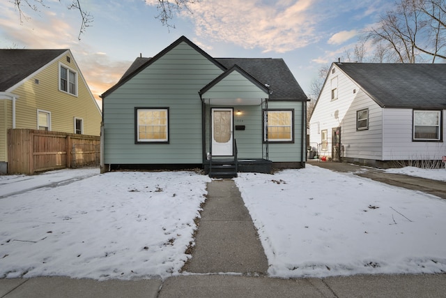 view of bungalow-style home