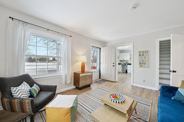 living room featuring hardwood / wood-style floors