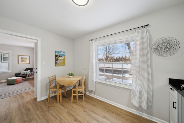 dining area featuring light hardwood / wood-style flooring