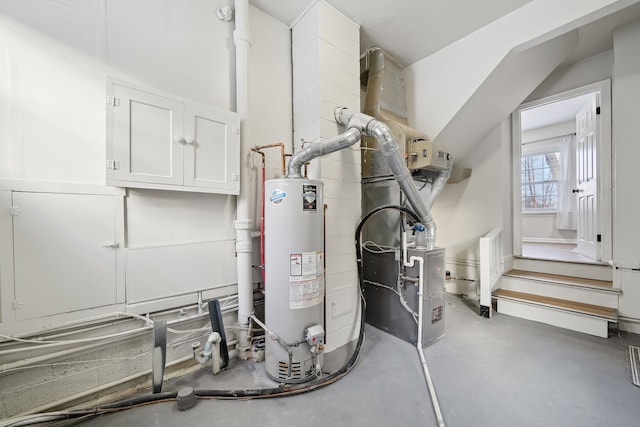 utility room with water heater