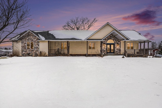 view of front of house featuring a porch