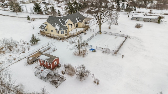 view of snowy aerial view