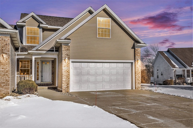 view of front of house featuring a garage