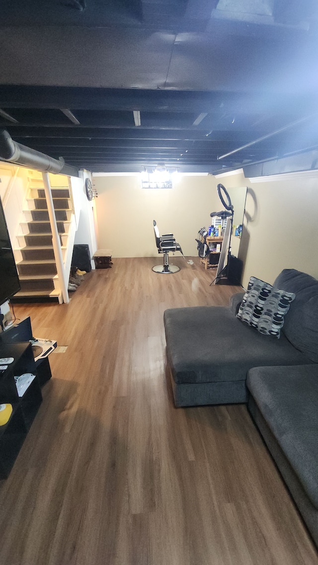 interior space featuring hardwood / wood-style flooring