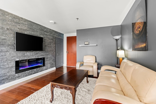 living room featuring hardwood / wood-style flooring