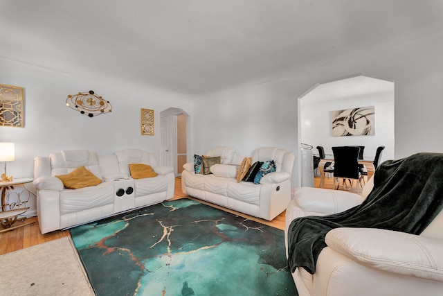 living room featuring hardwood / wood-style flooring