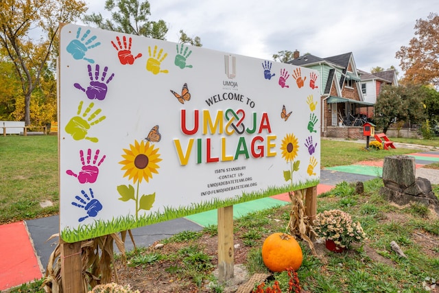 view of community sign