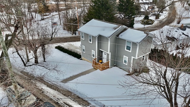 view of snowy aerial view