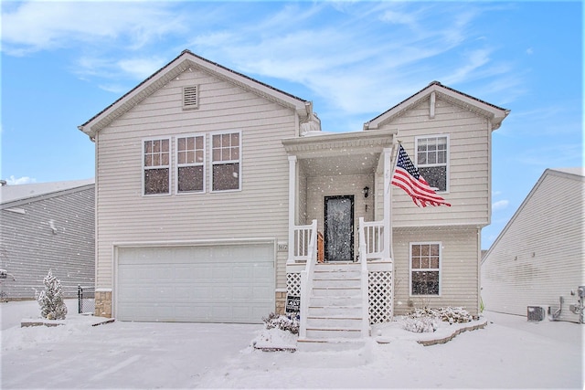 view of front facade with a garage