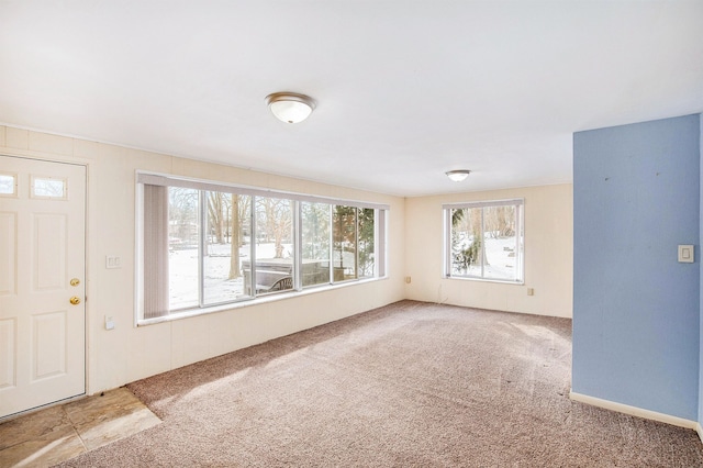 view of carpeted entrance foyer