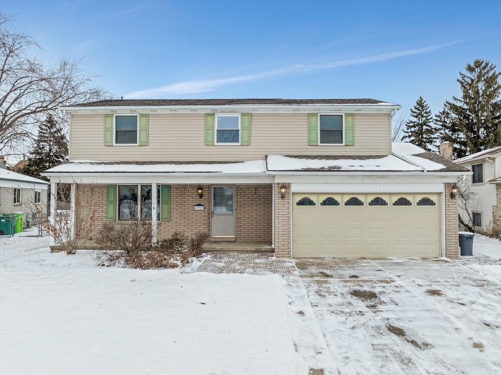 view of property with a garage