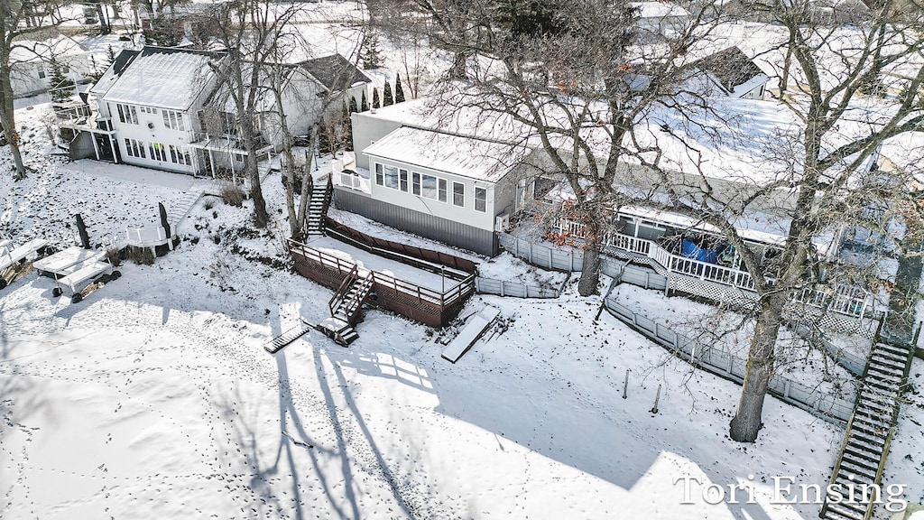 view of snowy aerial view