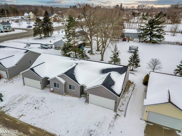 view of snowy aerial view