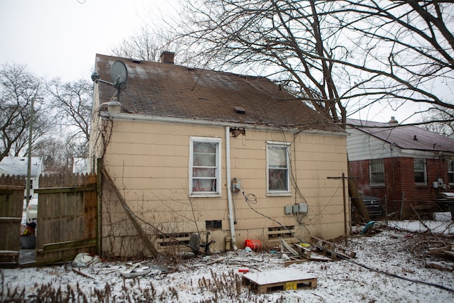 view of snowy exterior