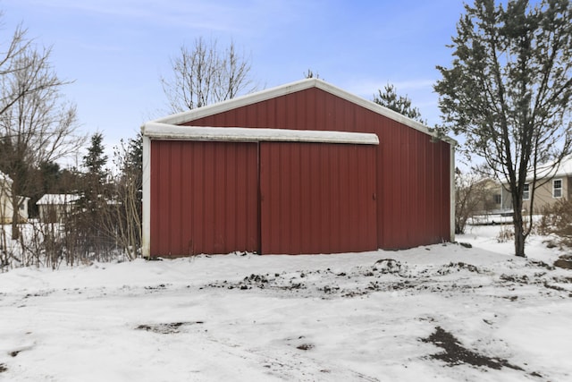 view of snow covered structure