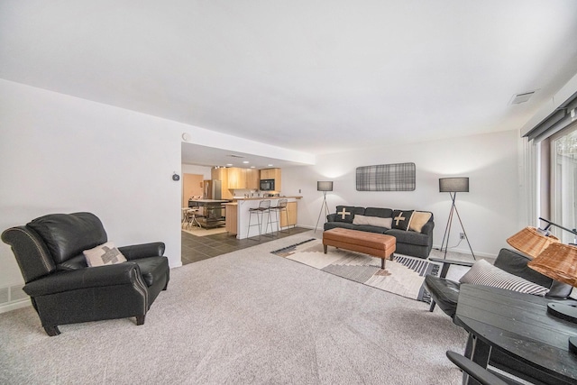 view of carpeted living room