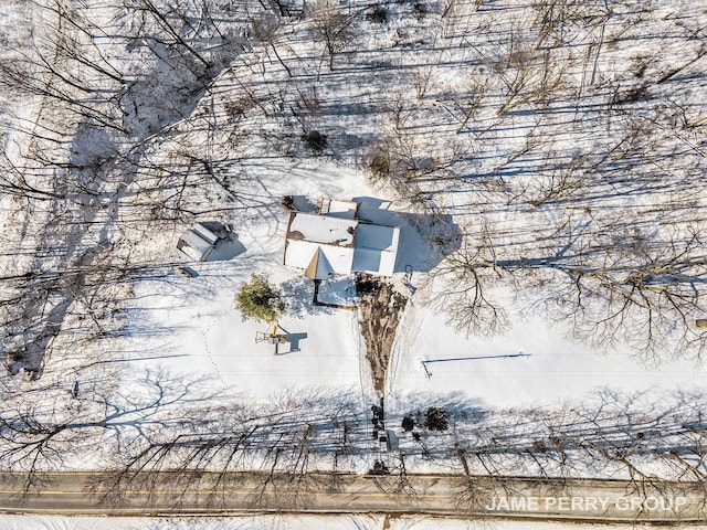 view of snowy aerial view