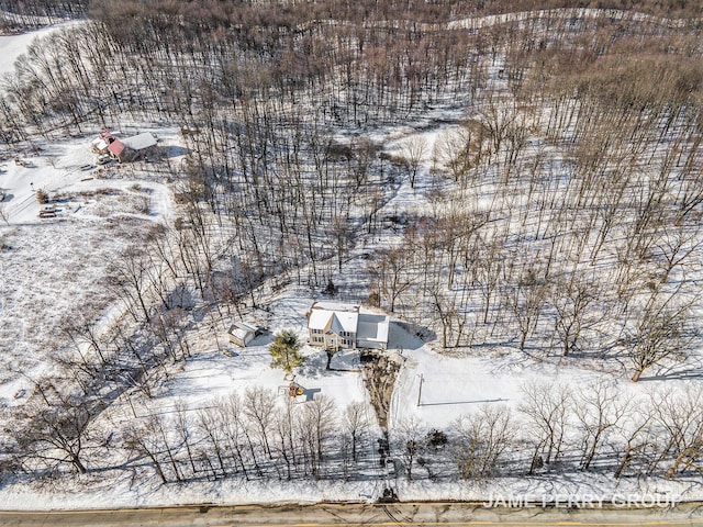 view of snowy aerial view