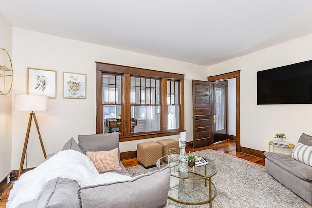 living room featuring hardwood / wood-style floors