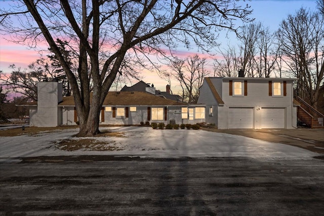 view of front of house with a garage