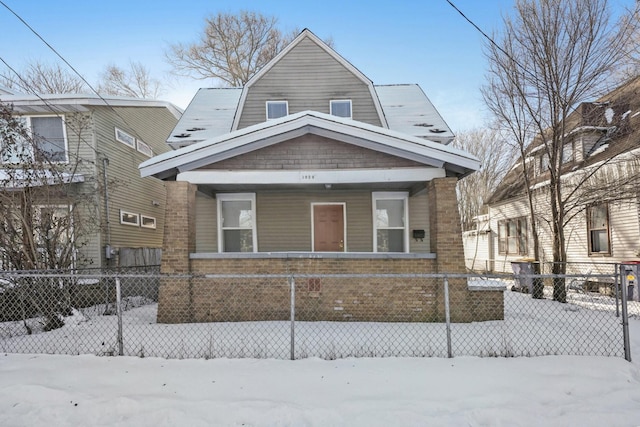 view of front of house with covered porch