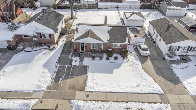 view of snowy aerial view