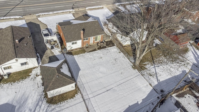 view of snowy aerial view