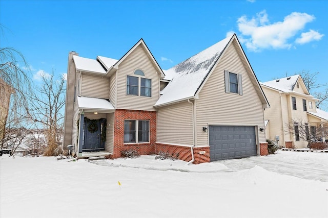 view of front of house with a garage