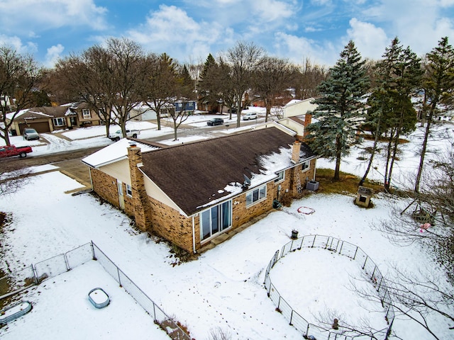 view of snowy aerial view