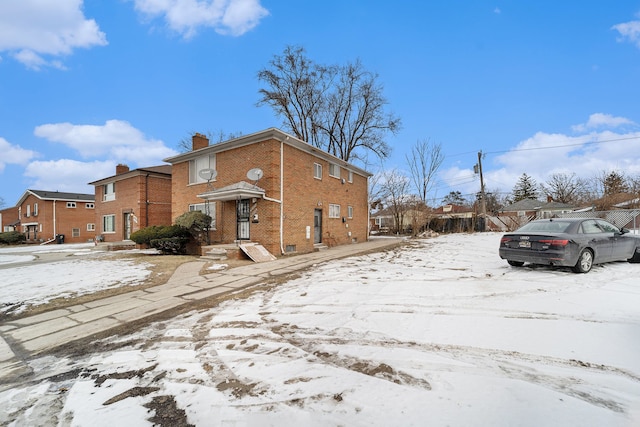 view of snowy exterior