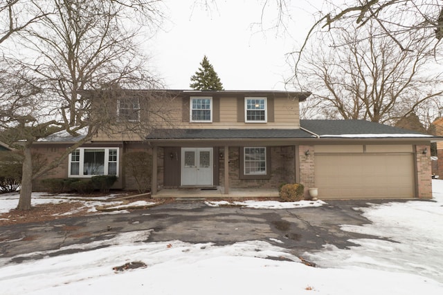 view of property featuring a garage