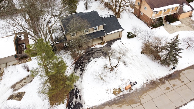 view of snowy aerial view