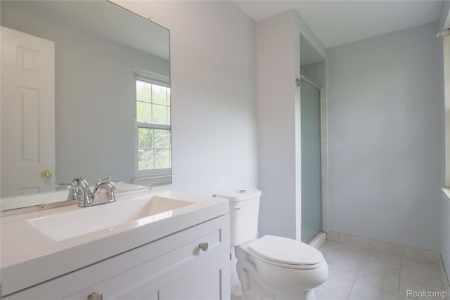 6868 Vachon Dr, Bloomfield Hills, MI 48301 - full bathroom featuring toilet, a shower stall, vanity, and tile patterned floors