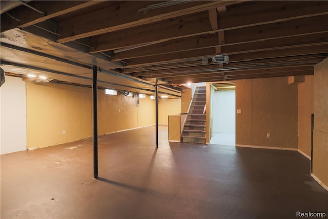 6868 Vachon Dr, Bloomfield Hills, MI 48301 - unfinished basement featuring stairway
