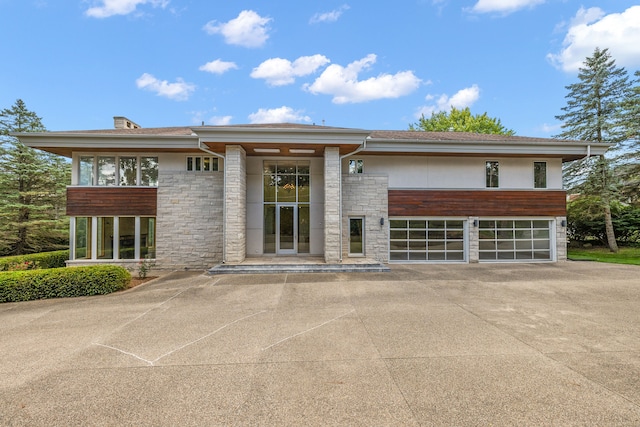 view of building exterior with a garage