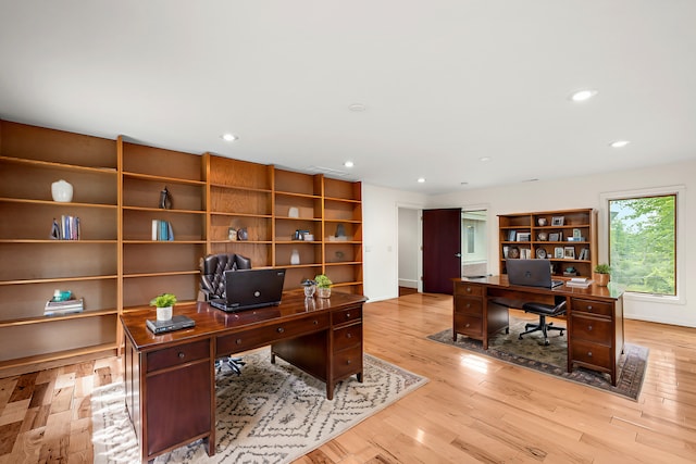 office featuring light hardwood / wood-style flooring