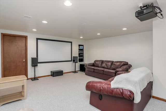 view of carpeted cinema room