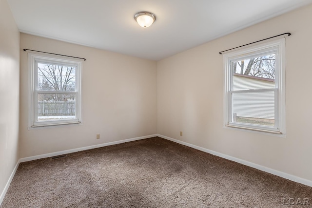 view of carpeted spare room