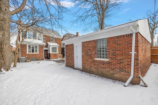 view of front of home with cooling unit