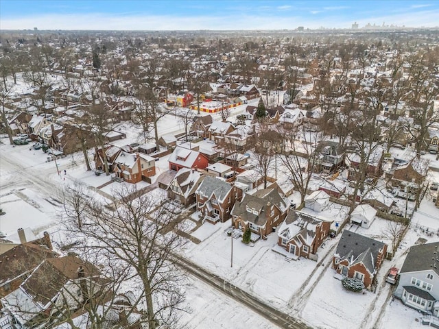 view of snowy aerial view